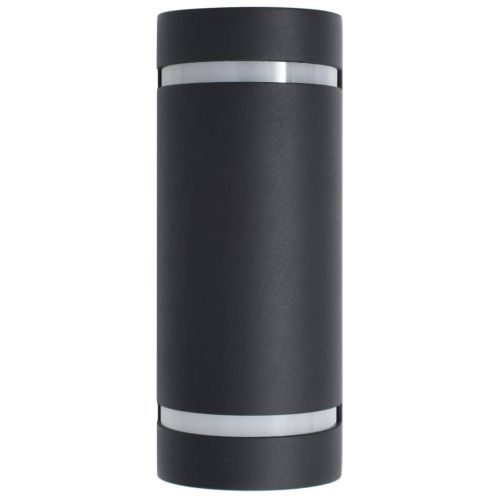 Фасадни аплици, 2 бр, 35 W, черни, полукръгли