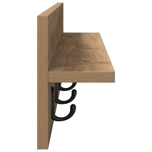 Стенен закачалка за палта Дъб 80 x 10,5 x 18 см Инженерно дърво