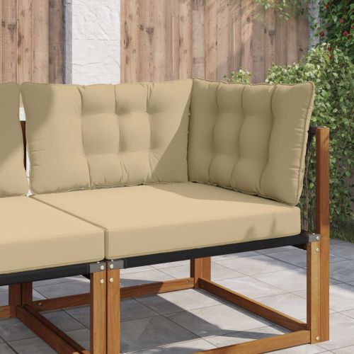 Възглавница за диван на открито 3 pcs Бежово Полиестер