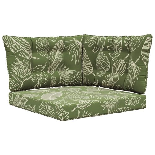 Възглавница за диван на открито 3 pcs Дизайн с листа Полиестер