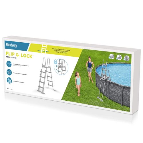 Bestway Flowclear Предпазна стълба с 4 стъпала за басейн 132 см