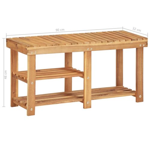 Стелаж за обувки, 90x32x46 см, акациево дърво масив
