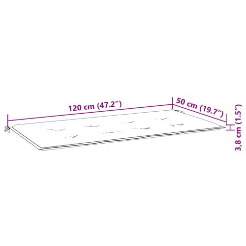 Сгъваема градинска пейка с възглавница, 118 см, бамбук