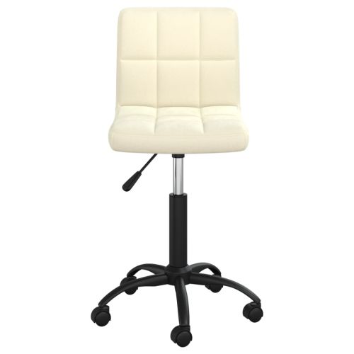 Въртящ се трапезен стол, кремав, кадифе