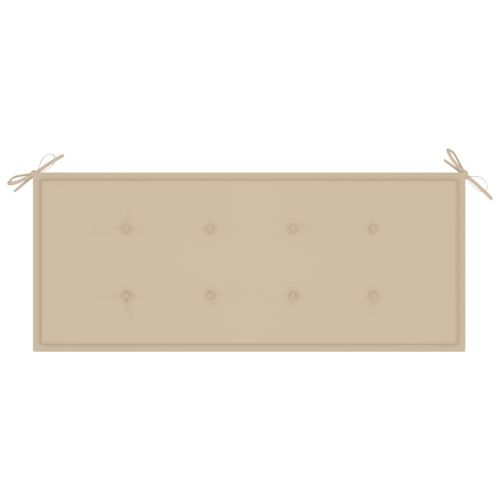 Пейка Батавия с бежова възглавница, 120 см, тик масив