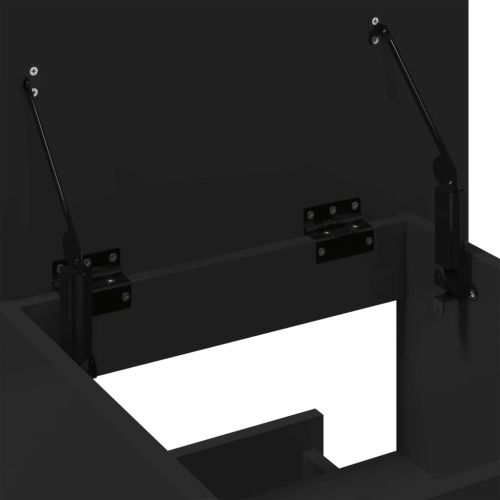 Катедра с колелца и чекмедже черен 55x55x107 см инженерно дърво