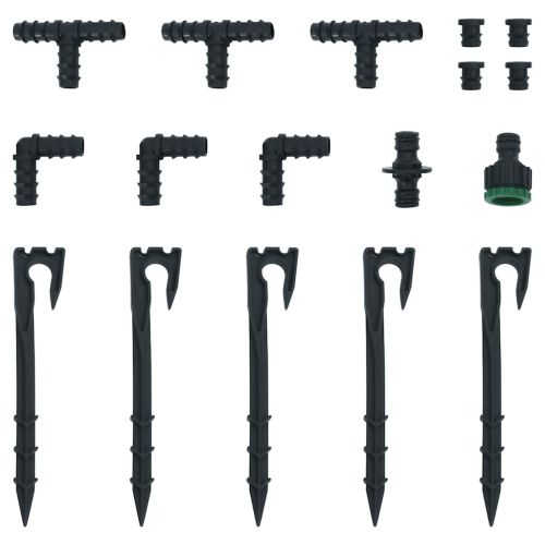 Градински маркуч за капково напояване, черен, 0,6", 10 м, гума