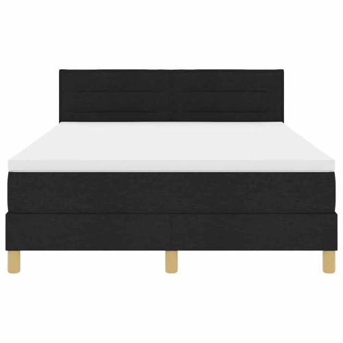 LED кутия за пружини с легло Черен 140 x 190 cm текстил