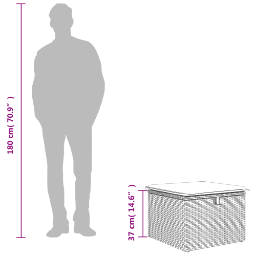 Градински стол с възглавница, кафяв, 55x55x37 см, полиратан