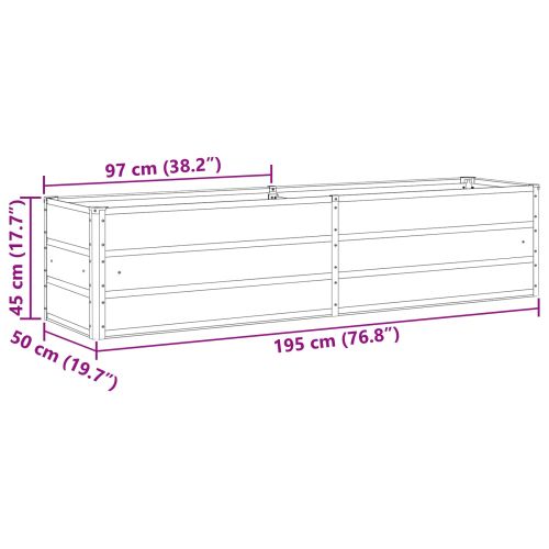 Кашпа Пастелно зелено 195 x 50 x 45 см Галванизирана стомана