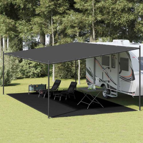 Килим за палатка, 400x800 см, черен, HDPE