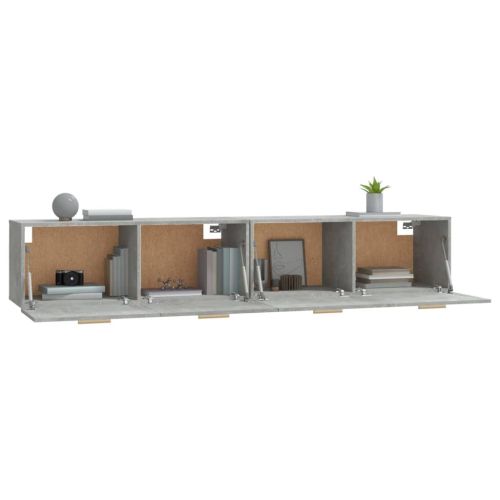 Стенни шкафове 2 бр бетонно сиви 100x36,5x35 см инженерно дърво