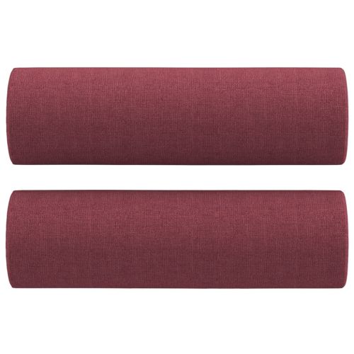 2-местен диван декоративни възглавници виненочервен 140 см плат