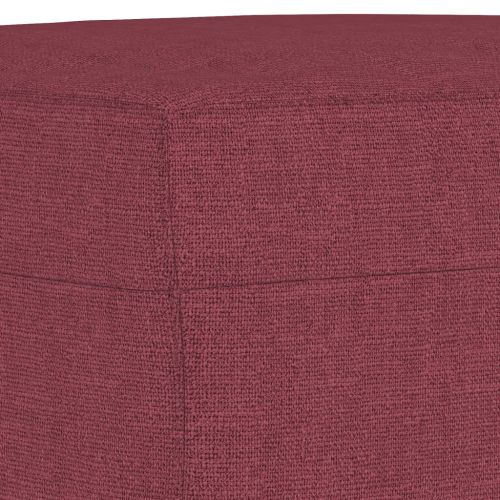 Комплект дивани от 3 части с възглавници, виненочервен, плат