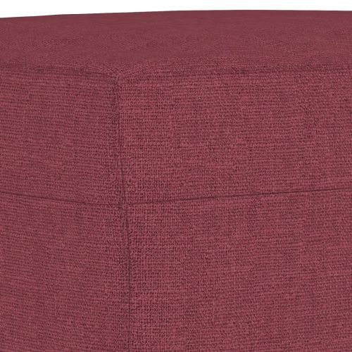 Комплект дивани 3 части с възглавници виненочервен текстил