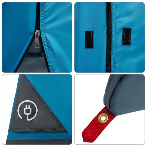 Комплект къмпинг тента с покрив 2 pcs Синьо Тафта и Тканина