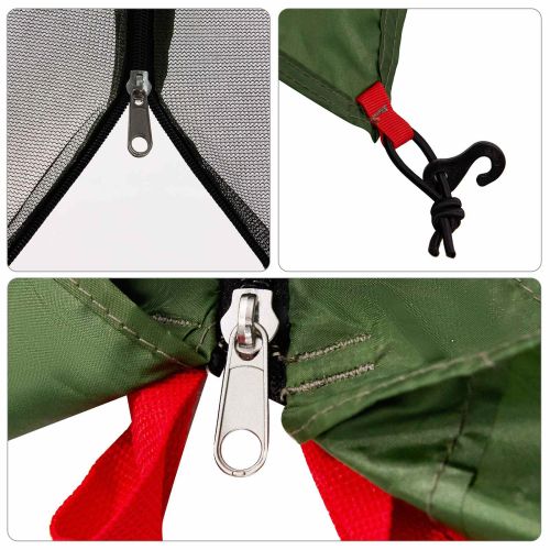 Комплект къмпинг тента с покрив 2 pcs Зелен Тафта и Тканина