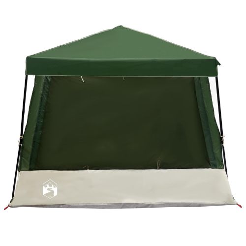 Комплект къмпинг тента с покрив 2 pcs Зелен Тафта и Тканина