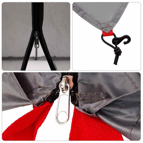 Комплект къмпинг тента 2 pcs Сив и оранжев Тафта и Тканина