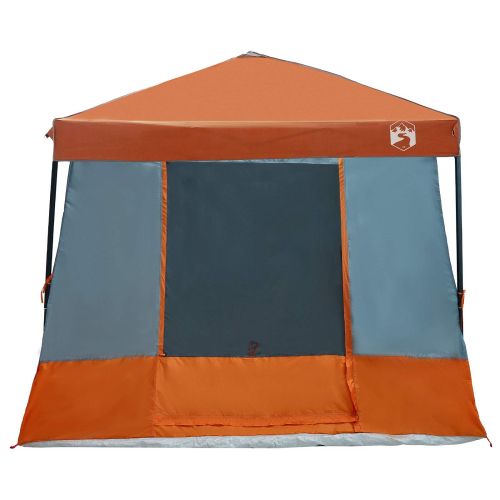 Комплект къмпинг тента 2 pcs Сив и оранжев Тафта и Тканина