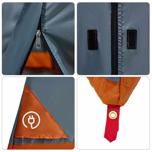 Комплект къмпинг тента 2 pcs Сив и оранжев Тафта и Тканина