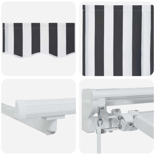 Ръчен сгъваем навес Антрацит и бяло 4,5 × 3 m