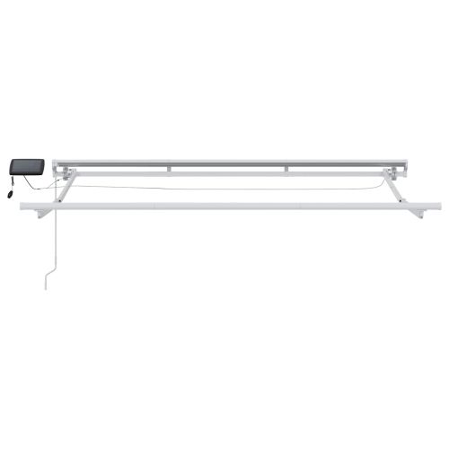 Ръчна рамка за сенник с LEDs Светлосив и бял 3,5 x 2,5 m