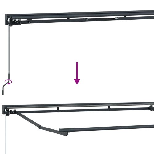 Ръчна рамка за сенник с LEDs Кремав и антрацит 3,5 x 2,5 m