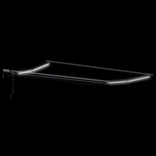 Ръчна рамка за сенник с LEDs Оранжев, Черно, Антрацит 4 × 3,5 m