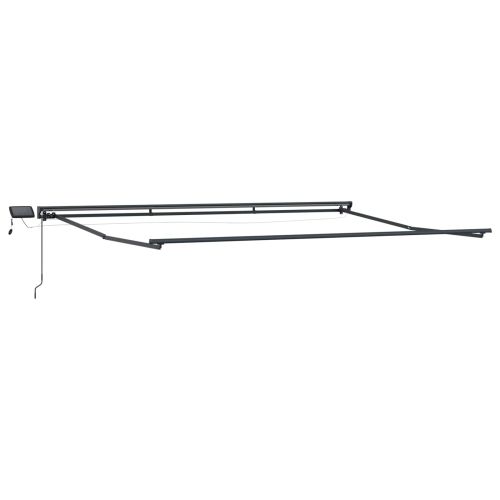 Ръчна рамка за сенник с LEDs Бяло и антрацит 4 × 3,5 m