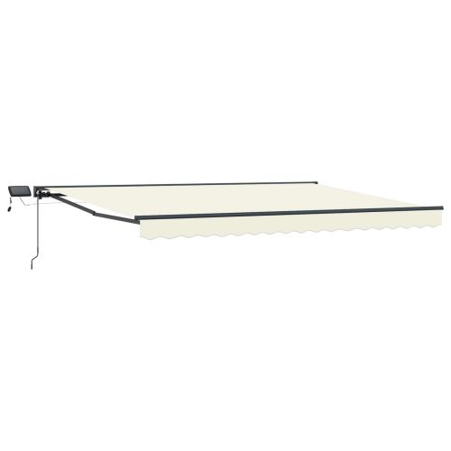 Ръчна рамка за сенник с LEDs Кремав и антрацит 4,5 × 3 m