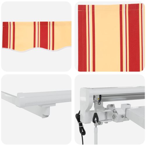 Електрически разтегателен навес Жълт и оранжев 4,5 × 3,5 m