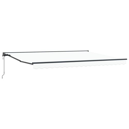 Електрически разтегателен навес Бяло и антрацит 4 × 3,5 m