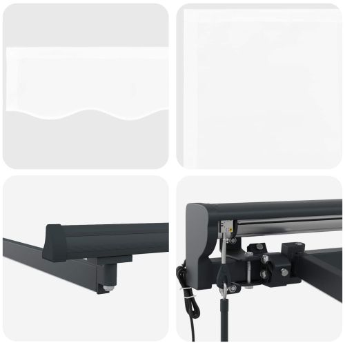 Електрически разтегателен навес Бял 4,5 × 3 m