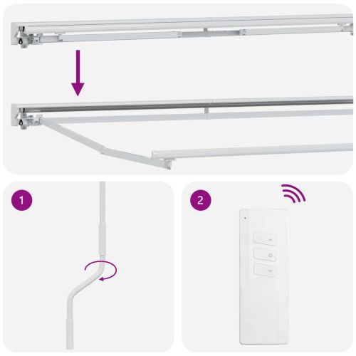 Електрически разтегателен навес Черен и бял 3,5 x 2,5 m