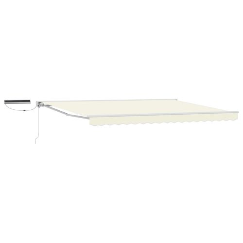 Електрически разтегателен навес Слонова кост и бяло 4,5 × 3 m