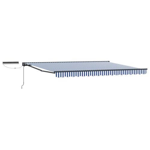 Електрически разтегателен навес Синьо, Бяло, Антрацит 4,5 × 3 m