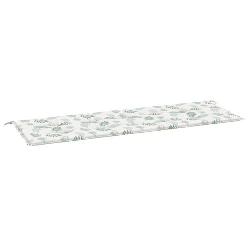 Възглавница за градинска пейка с листа 150x50x3 см оксфорд плат