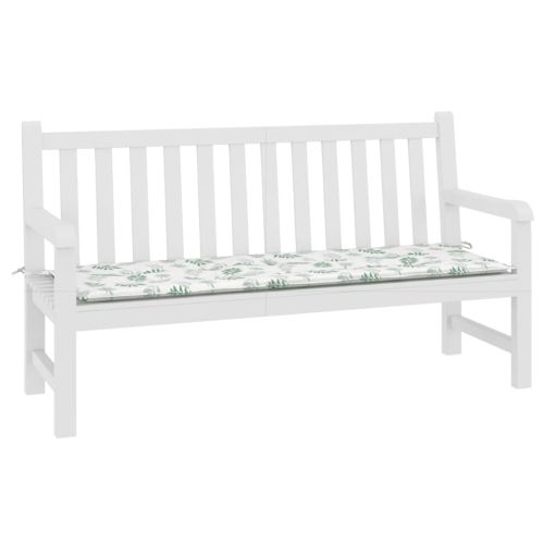 Възглавница за градинска пейка с листа 150x50x3 см оксфорд плат