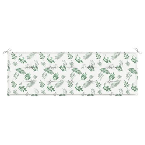 Възглавница за градинска пейка с листа 150x50x3 см оксфорд плат