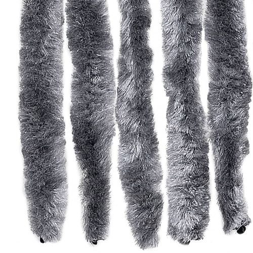 Ресни за врата против мухи, сребристо, 100x200 см, шенил