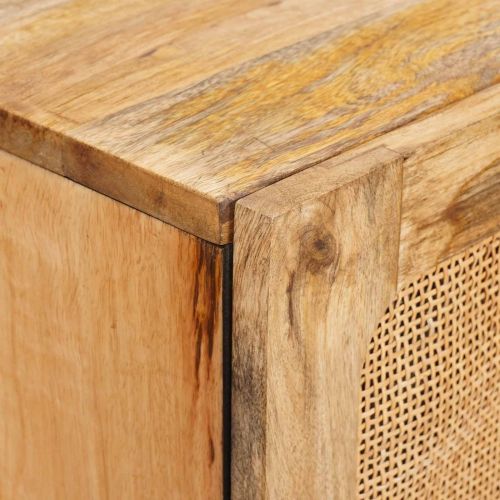 Висок шкаф с врата Кафяво 90 x 33 x 75 см Солидно мангово дърво