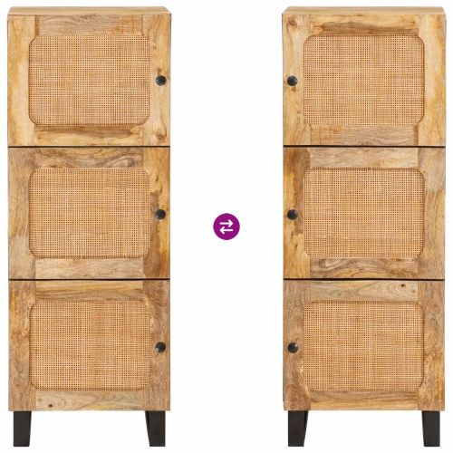 Висок шкаф с врата Кафяво 90 x 33 x 75 см Солидно мангово дърво