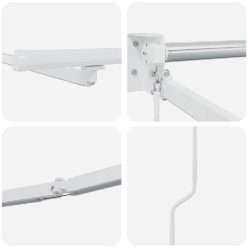 Електрическа разтегателна рамка за сенник Бял 5 x 3 m Алуминий