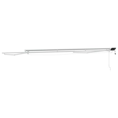 Ръчна рамка за сенник с LEDs Бял 4 × 3,5 m Алуминий