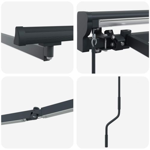 Ръчна рамка за сенник с LEDs Антрацит 4,5 × 3,5 m Алуминий