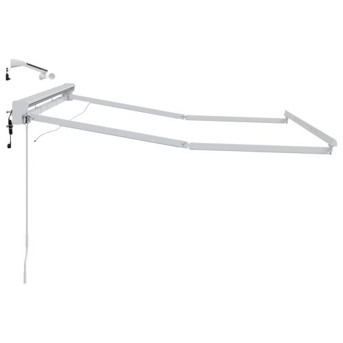 Електрическа рамка за сенник с LED светлини Бял 2,5 x 2 m