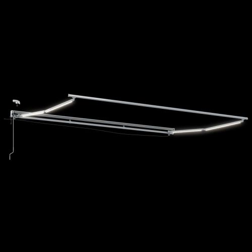 Електрическа рамка за сенник с LED светлини Бял 4 x 2 m