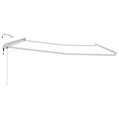 Електрическа рамка за сенник с LED светлини Бял 4,5 × 3 m