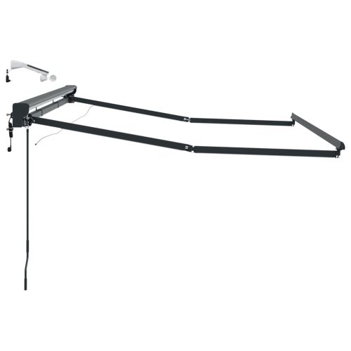 Електрическа рамка за сенник с LED светлини Антрацит Алуминий